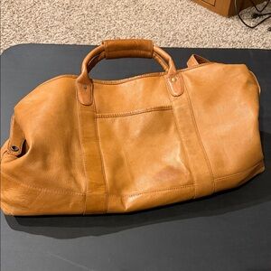 Latico Tan Leather weekender Duffel Bag